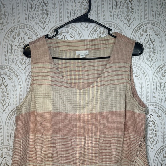 J. Jill PureJill Womens Size Large Cream Plaid Lagenlook Asymmetrical Dress - Picture 6 of 11